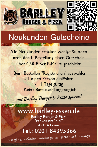 Gutscheine Barlley Burger Pizza Essen